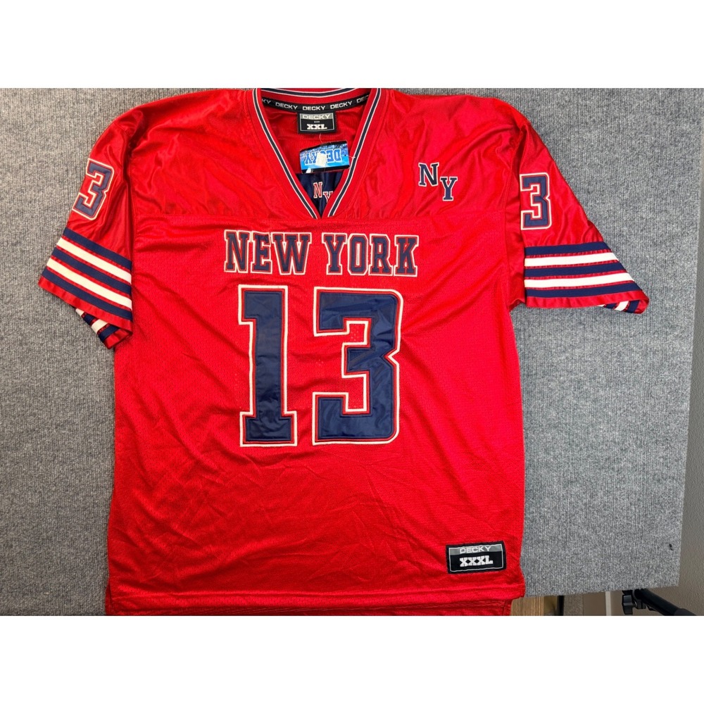 Decky New York Football Jersey XXL Red Mesh Graphic Embroidered Streetwear NWT